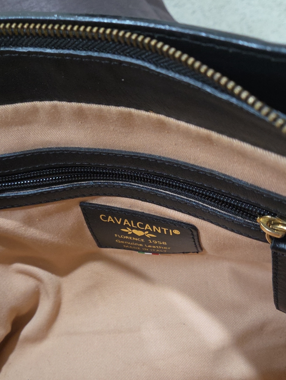 Cavalcanti Italian Leopard Print Top-Handle Tote Bag with Black Trim - Picture 12 of 14
